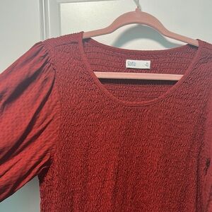 Croft & Barrow Red Long Sleeve Dress